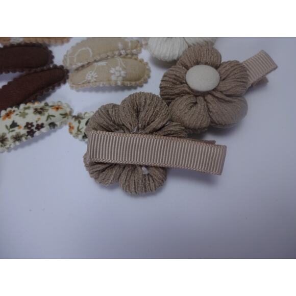 Lot of 20 Toddler Girl Hair Clips – Bows, Flowers & Fabric Snap Barrettes - Picture 6 of 6